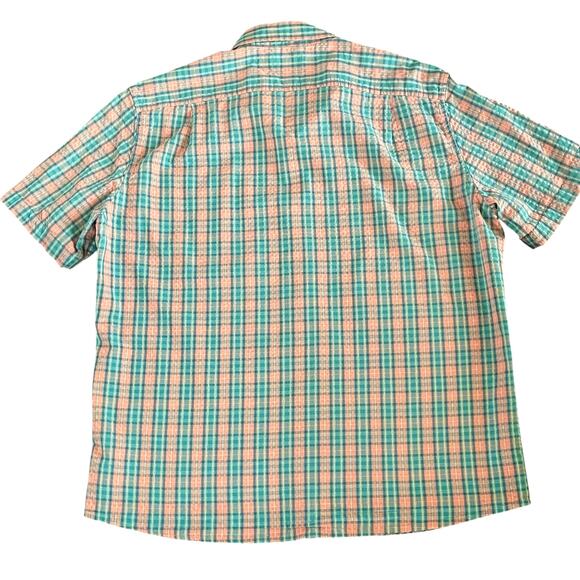 L.L. Bean Seersucker Button Down Shirt Mens LARGE Short Sleeves Casual Summer - Picture 2 of 7
